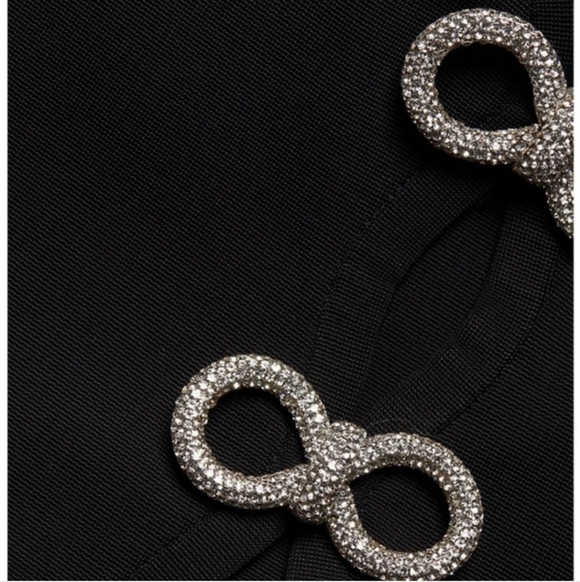 MACH & MACH MINI BLACK DRESS CRYSTAL BOW APPLIQUE SIZE EXTRA SMALL - Picture 6 of 16